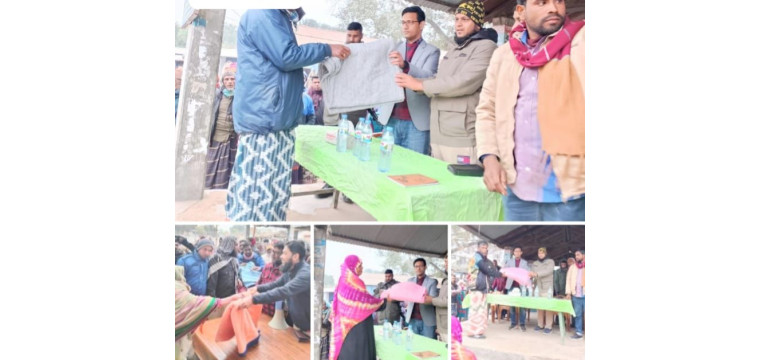 ভোলাহাটে ছিন্নমূল ও শীতার্তদের পাশে উপজেলা প্রশাসন