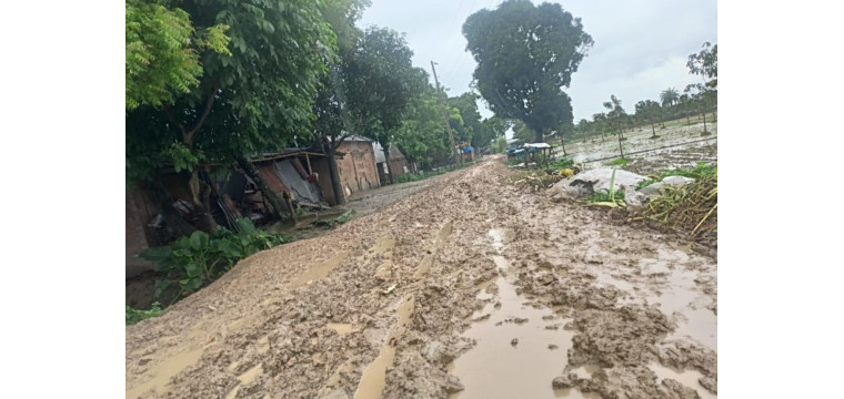 গোমস্তাপুরে চার দশক ধরে জরাজীর্ণ এক কিলোমিটার সড়ক,এলাকাবাসীর চরম দুর্ভোগ