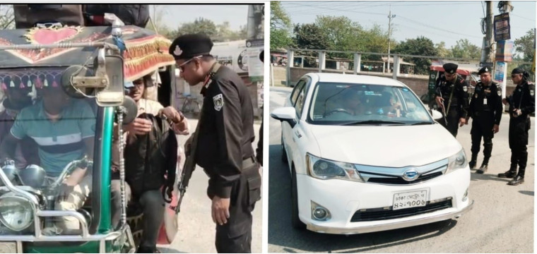 চাঁপাইনবাবগঞ্জে র‍্যাব-৫, সিপিসি-১ এর ক্যাম্প কমান্ডারের ভোটকেন্দ্র পরিদর্শন ও আইন-শৃঙ্খলা পরিস্থিতি পর্যবেক্ষণ